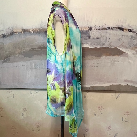 Decorated Originals Open Front Beach Cover-Up XL to 3XL Watercolor Floral Pastel - Picture 6 of 15